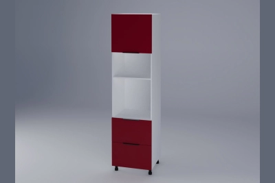 Колонен шкаф за печка и микровълнова Милана червено h233