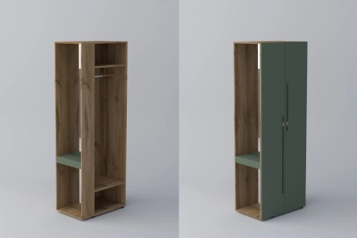 Краен ъглов шкаф СПЕЙС h220 - зелено / апалачи