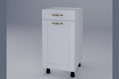 Долен шкаф с чекмедже Доминика H40ДШ бяла коприна