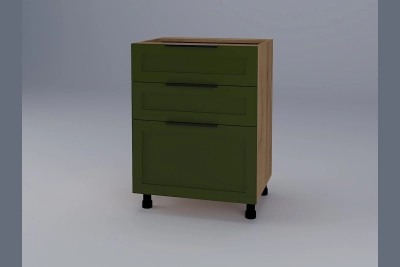 Шкаф с три чекмеджета Анна H60 3Ш(2+1) зелено бали / златен дъб