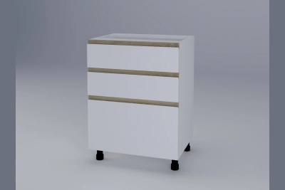 Шкаф с три чекмеджета Тина H60 3Ш(2+1) бяло