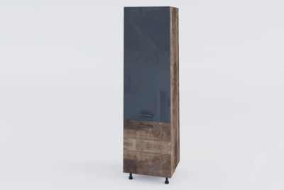 Шкаф за хладилник Марта лукс h213 - колониален дъб / графит гланц