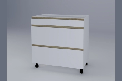 Шкаф с три чекмеджета Тина H80 3Ш(1+2) бяло