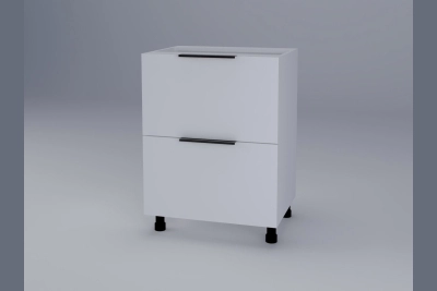 Шкаф с две чекмеджета Милана H60Ш бяла коприна