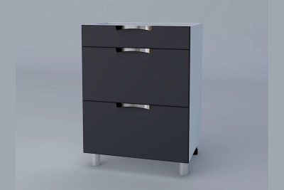 Шкаф с три чекмеджета Адел лукс NEW H60 3Ш(1+2)  графит