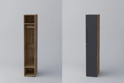 Еднокрил гардероб СПЕЙС 1 (h-220) - графит / апалачи