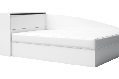Легло Лео 8 с ракла и матрак - бял гланц
