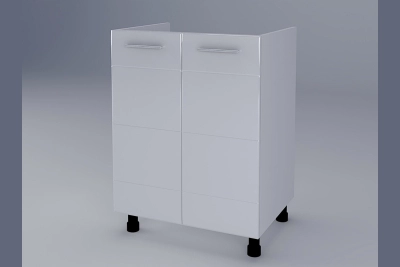 Шкаф за мивка Бианка Н60М бял гланц/бяло