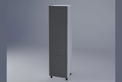 Колонен шкаф пенал с рафтове Доминика сиво кадифе h233
