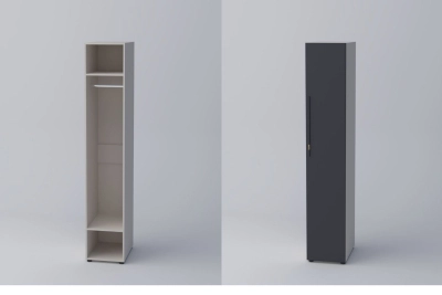 Еднокрил гардероб СПЕЙС 1 (h-220) - графит/ кашмир