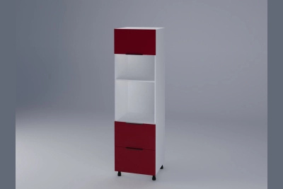 Колонен шкаф за печка и микровълнова Милана червено h213