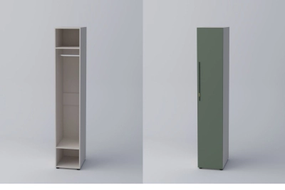 Еднокрил гардероб СПЕЙС 1 (h-220) - зелено / кашмир