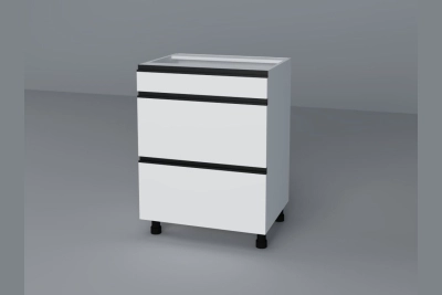 Шкаф с три чекмеджета Софи H60 3Ш(1+2) бяло