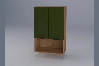 Горен шкаф Анна B60 2Д h920 за микровълнова зелено бали / златен дъб