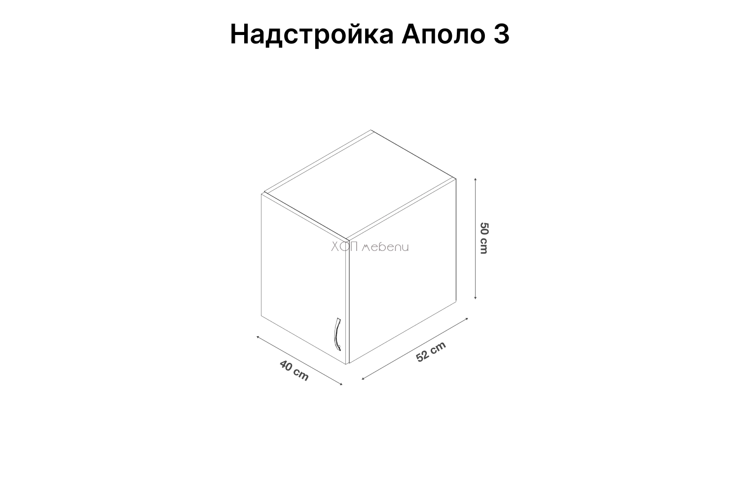 Размери на Надстройка за гардероб Аполо 3 венге ID 10452