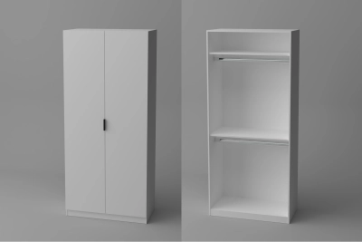 Двукрилен гардероб FLEX 4 - бяло