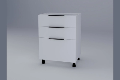 Шкаф с три чекмеджета Милана H60 3Ш(2+1) бяла коприна