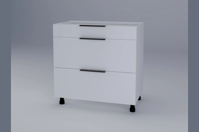 Шкаф с три чекмеджета Милана H80 3Ш(1+2) бяла коприна