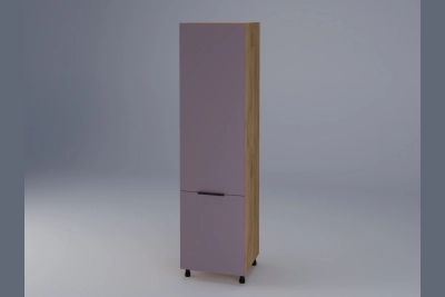Колонен шкаф за вграждане на хладилник Милана лавандула / златен дъб h233
