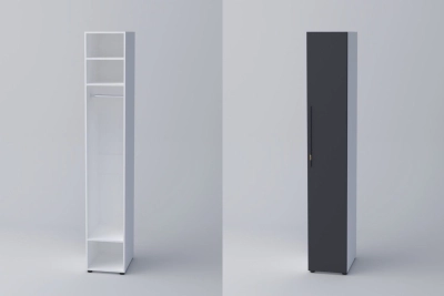 Еднокрил гардероб СПЕЙС 1 (h-240) - графит / бяло