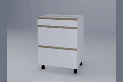 Шкаф с три чекмеджета Тина H60 3Ш(1+2) бяло