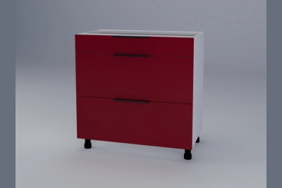 Шкаф с три чекмеджета Милана H80 3Ш(1+2) червено