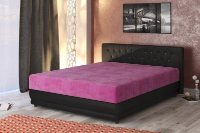 Кожена спалня Флоренция черна кожа/розово