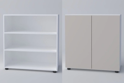 Скрин с две врати СПЕЙС 2Д - кашмир / бяло