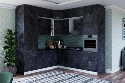 Ъглова кухня Марта лукс 230/250 см. - тъмен бетон