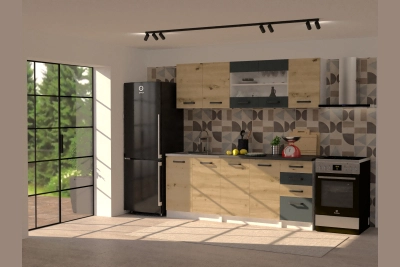 Кухня Злата 2.0 м ДЪБ артизан/антрацит