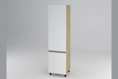 Колонен шкаф за вграждане на хладилник Тина - бяло / дъб сонома h233