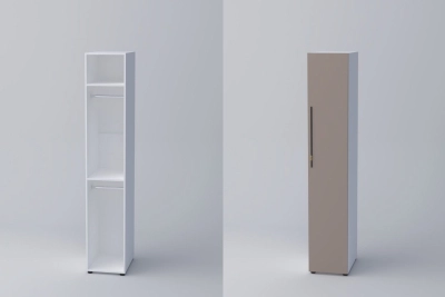 Еднокрил гардероб СПЕЙС 2 (h-220) - тофи / бяло