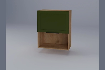 Горен шкаф Анна B60Б за микровълнова - зелено бали / златен дъб