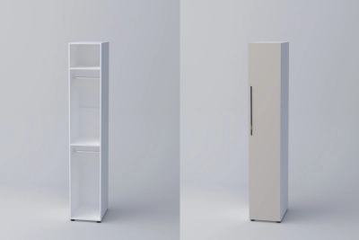 Еднокрил гардероб СПЕЙС 2 (h-220) - кашмир / бяло