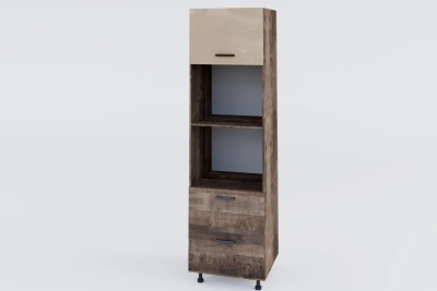 Колонен шкаф Марта лукс за микровълнова h213 - колониален дъб / бежов гланц