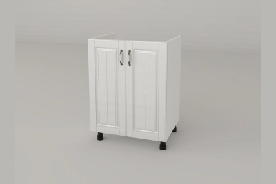 Шкаф за мивка H60M Прованс - бяло дърво