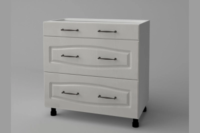 Шкаф с три чекмеджета Оля NEW H80 3Ш(1+2) светло сива текстура