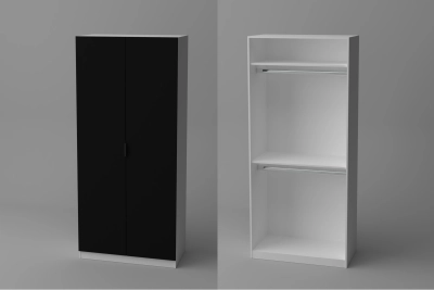 Двукрилен гардероб FLEX 4 - черно