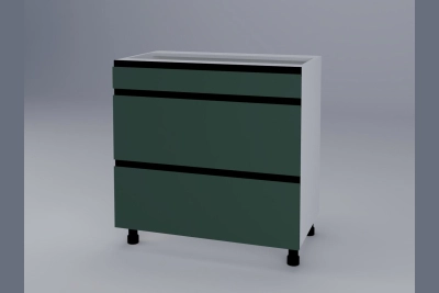 Шкаф с три чекмеджета Тина H80 3Ш(1+2) зелено