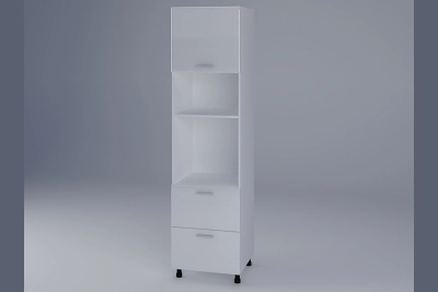 Колонен шкаф за печка и микровълнова Бианка бял гланц/бяло h233