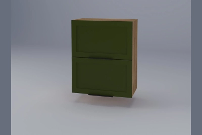 Горен шкаф Анна B60Б зелено бали / златен дъб