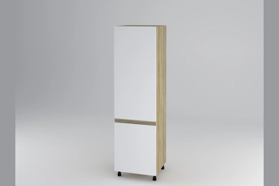 Колонен шкаф за вграждане на хладилник Тина - бяло / дъб сонома h213