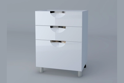 Шкаф с три чекмеджета Адел лукс NEW H60 3Ш(2+1)  бял гланц