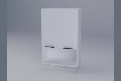Горен шкаф Милана B60 2Д h920 за микровълнова бяла коприна
