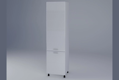 Колонен шкаф пенал с рафтове Бианка бял гланц/бяло h233