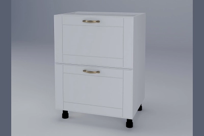 Шкаф с две чекмеджета Доминика H60Ш бяла коприна