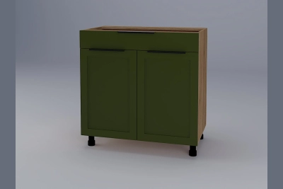 Шкаф с чекмедже Анна H80ДШ зелено бали / златен дъб
