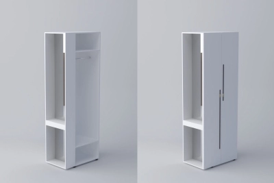 Краен ъглов шкаф СПЕЙС h220 - бяло