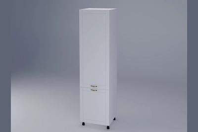 Колонен шкаф за вграждане на хладилник Доминика бяла коприна h233