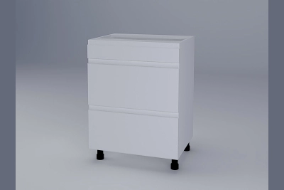 Шкаф с три чекмеджета Влада H60 3Ш(1+2) бяла коприна